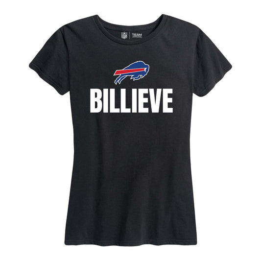 Buffalo Bills NFL Womens Plus Size Team Slogan Short Sleeve T-Shirt - Black