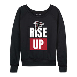 Atlanta Falcons NFL Womens Team Slogan Crew Neck - Black