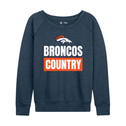 Denver Broncos NFL Womens Team Slogan Crew Neck - Navy