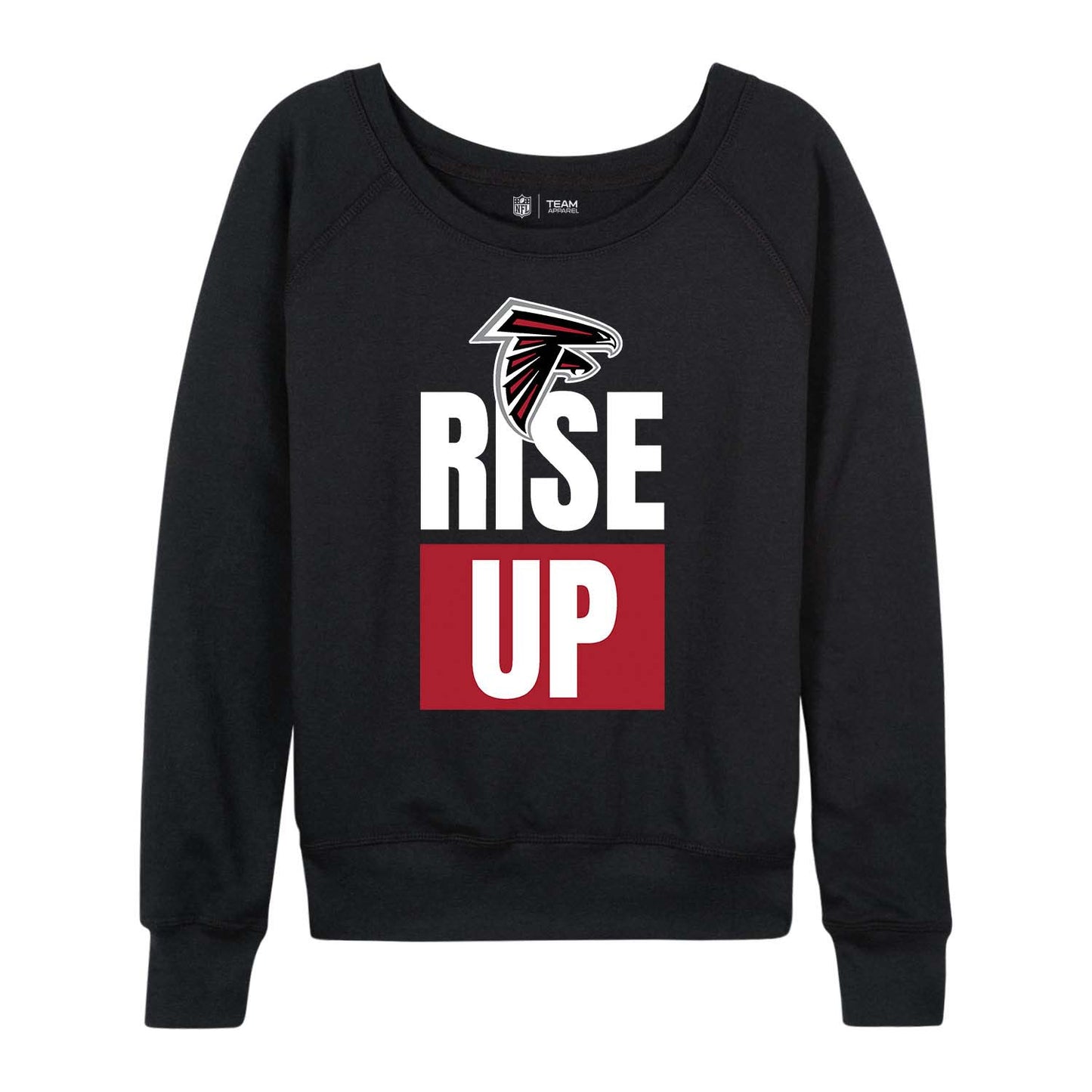 Atlanta Falcons NFL Womens Plus Size Team Slogan Crew Neck - Black