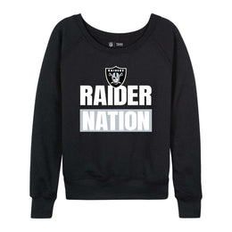 Las Vegas Raiders NFL Womens Plus Size Team Slogan Crew Neck - Black