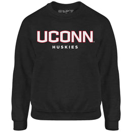 UCONN Huskies NCAA Adult Charcoal Crewneck Fleece Sweatshirt - Charcoal