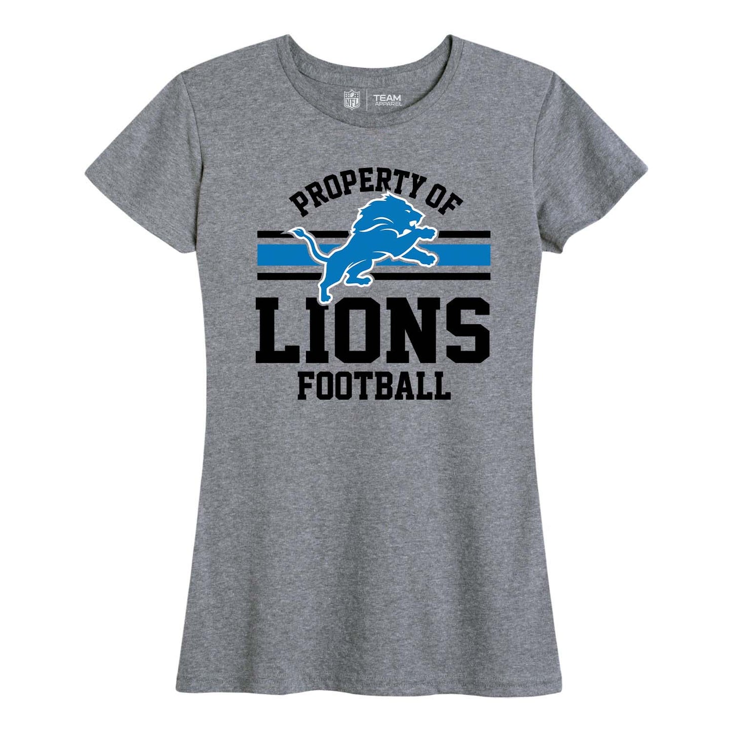 Detroit Lions NFL Women's Property Of Lightweight Plus Size T-Shirt - Sport Gray