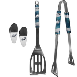 Kansas City Chiefs NFL Two Piece Grilling Tools Set with 2 Magnet Chip Clips - Chrome