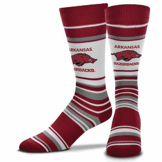 Arkansas Razorbacks Collegiate University Striped Dress Socks - Maroon