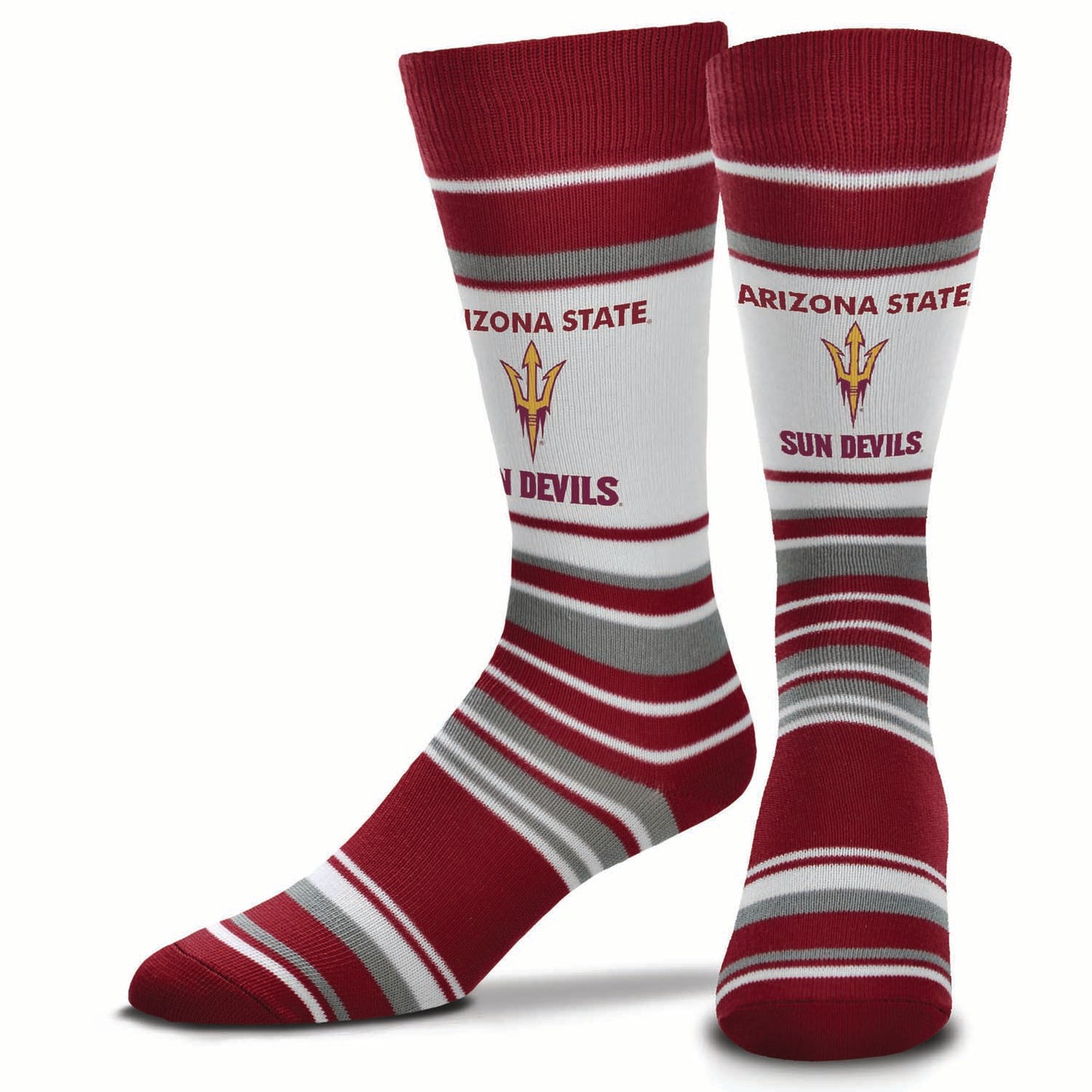 Arizona State Sun Devils Collegiate University Striped Dress Socks - Maroon