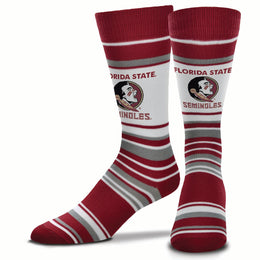 Florida State Seminoles Collegiate University Striped Dress Socks - Maroon