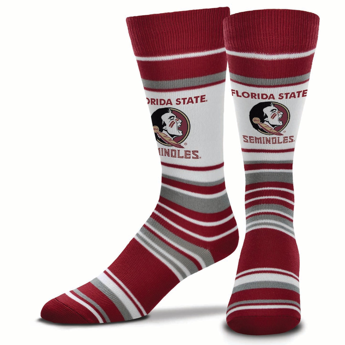 Florida State Seminoles Collegiate University Striped Dress Socks - Maroon