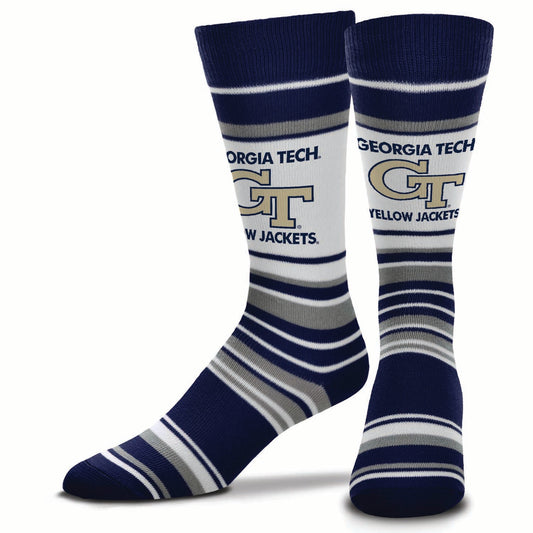Georgia Tech Yellowjackets Collegiate University Striped Dress Socks - Navy