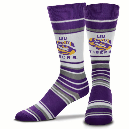 LSU Tigers Collegiate University Striped Dress Socks - Purple