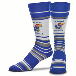 Kansas Jayhawks Collegiate University Striped Dress Socks - Royal