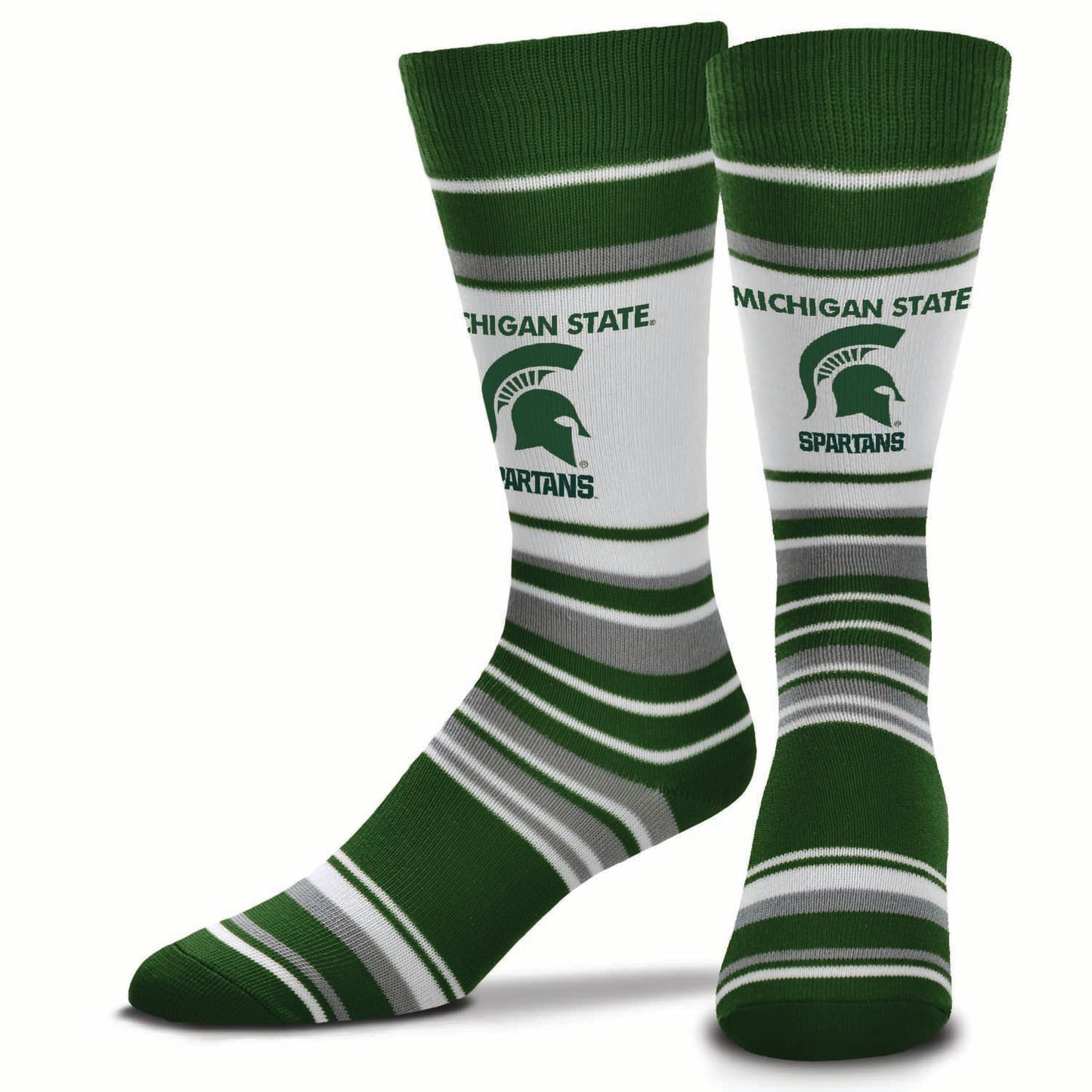 Michigan State Spartans Collegiate University Striped Dress Socks - Green