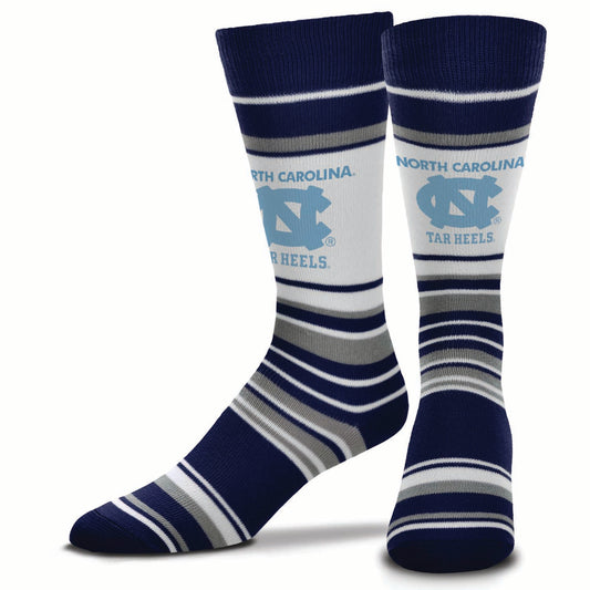North Carolina Tar Heels Collegiate University Striped Dress Socks - Navy