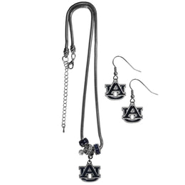 Auburn Tigers Collegiate Game Day Necklace and Earrings - Silver