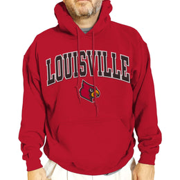 Louisville Cardinals NCAA Adult Tackle Twill Hooded Sweatshirt - Red