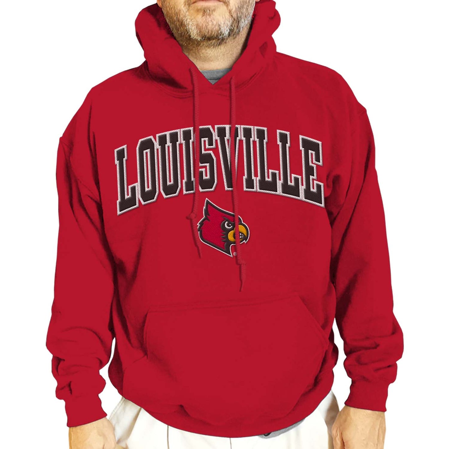 Louisville Cardinals NCAA Adult Tackle Twill Hooded Sweatshirt - Red
