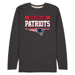 New England Patriots NFL Adult Charcoal Long Sleeve T Shirt - Charcoal