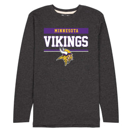 Minnesota Vikings NFL Adult Charcoal Long Sleeve T Shirt - Charcoal