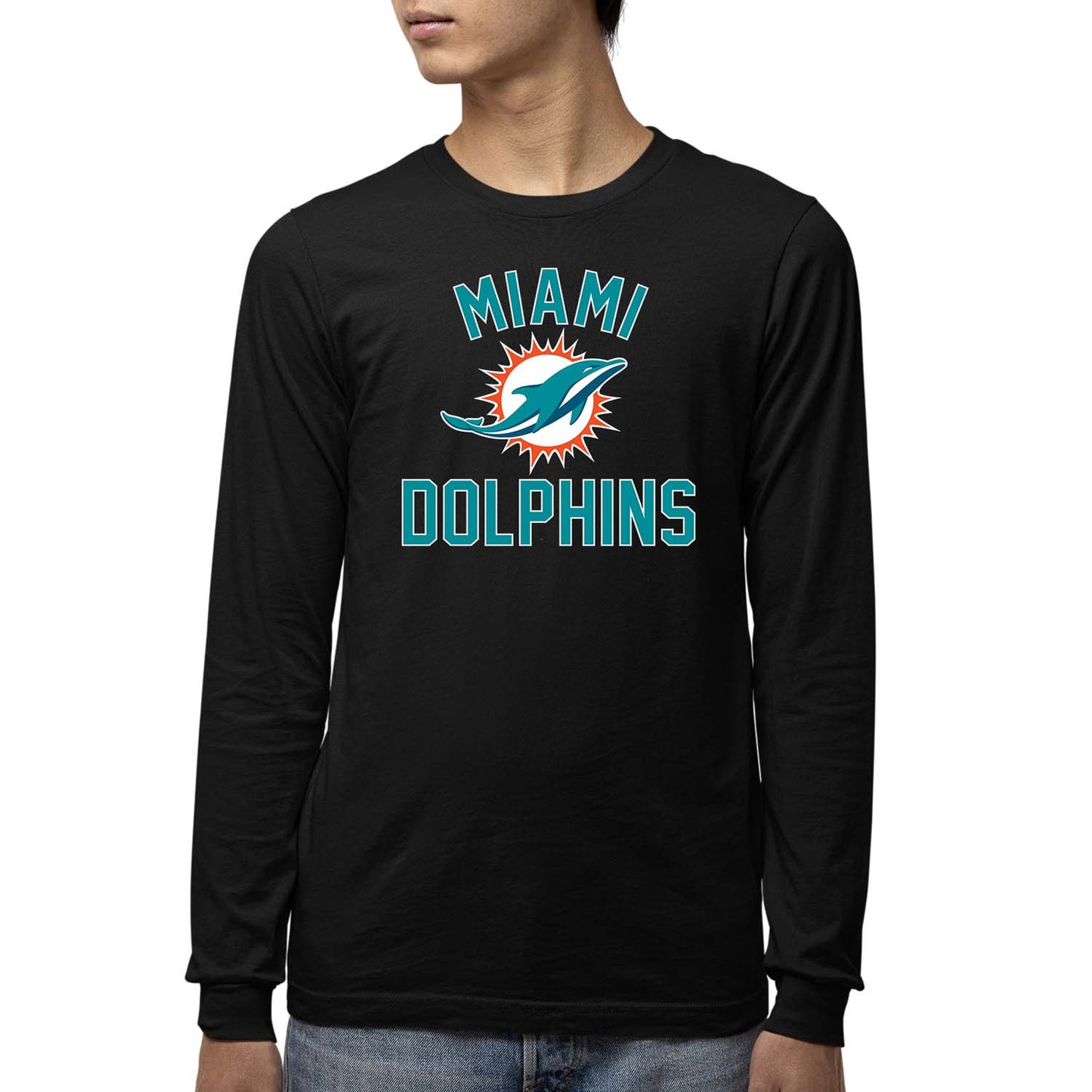 Miami Dolphins NFL Gameday Youth Football Long Sleeve Shirt - Black