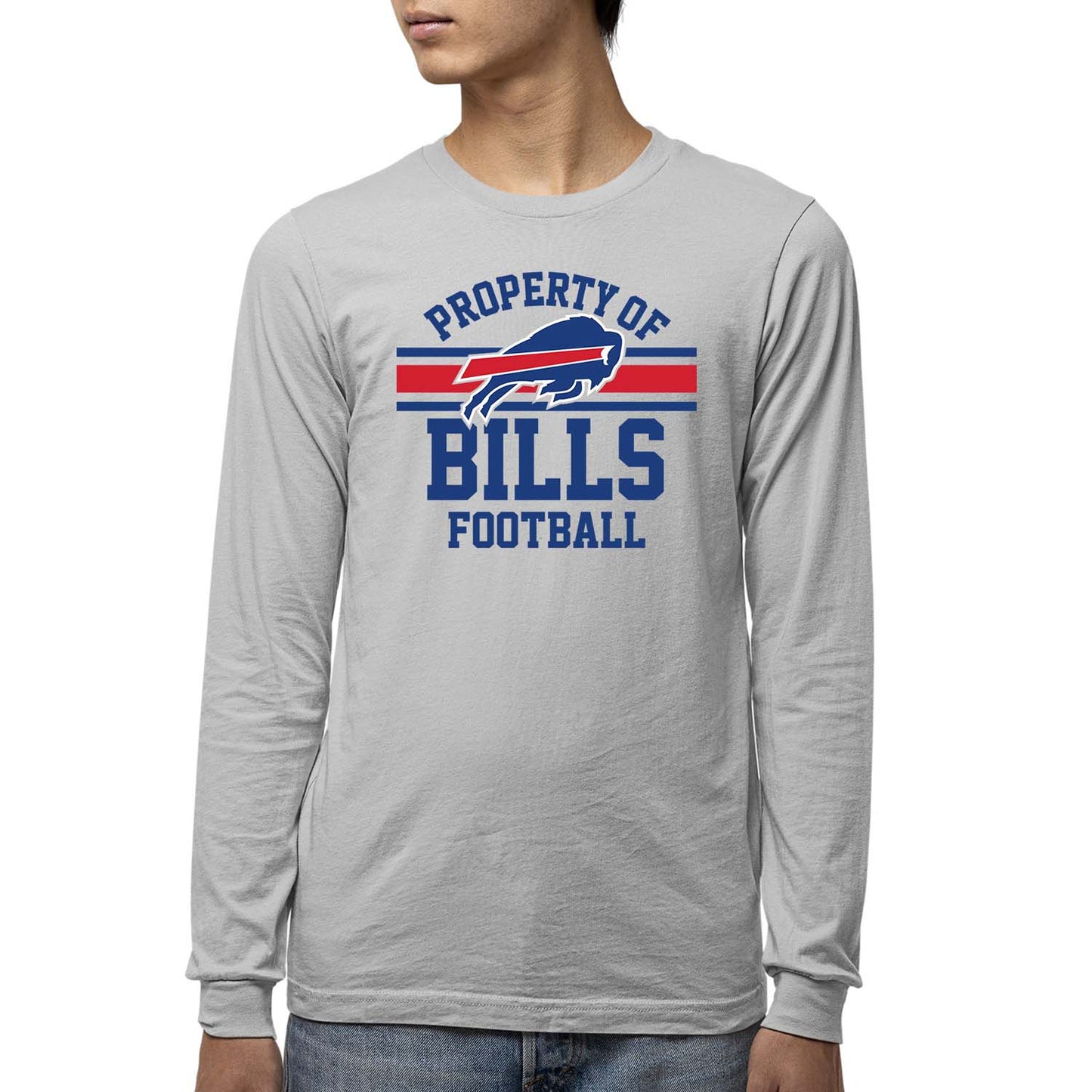 Buffalo Bills NFL Youth Property Of Long Sleeve Lightweight T Shirt - Sport Gray
