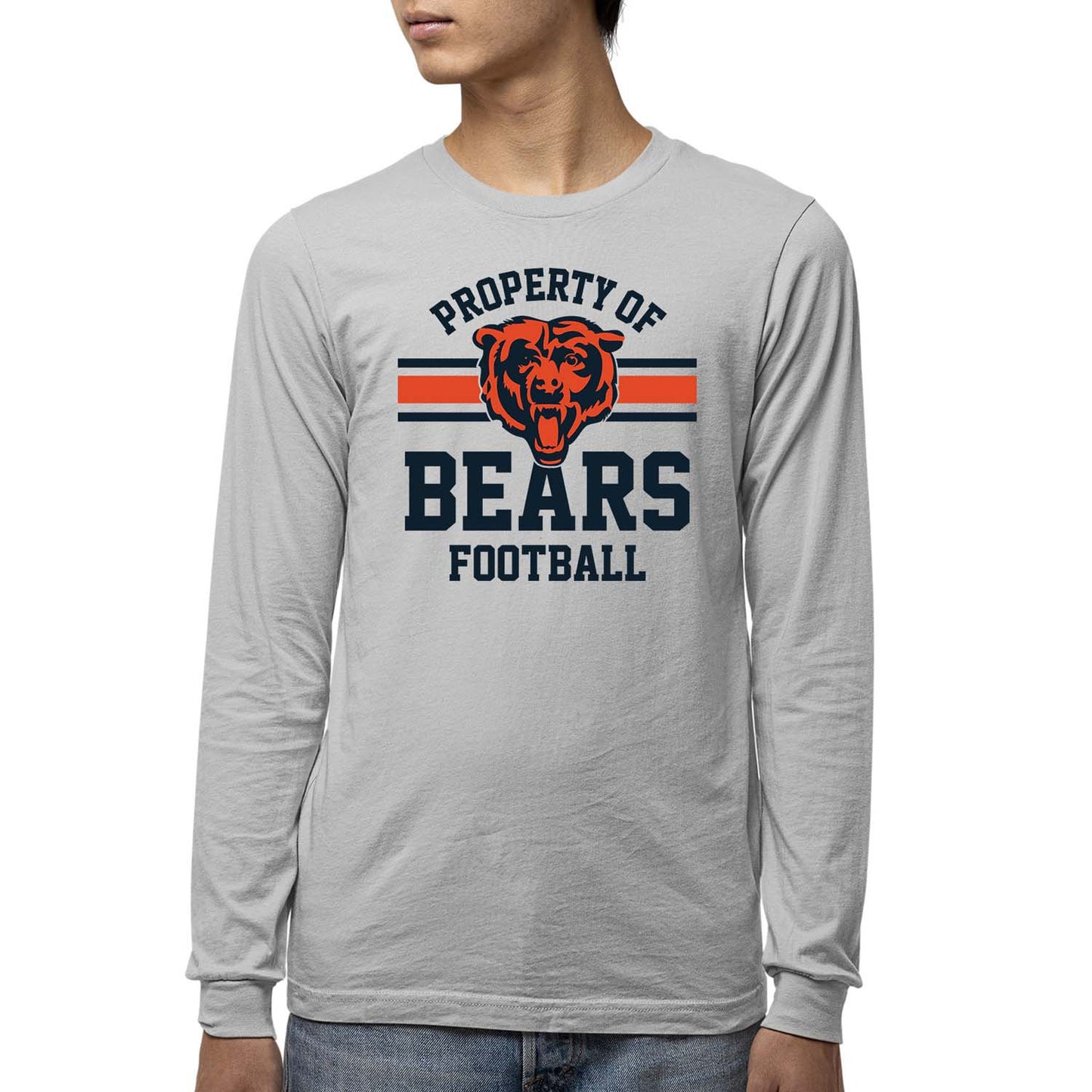 Chicago Bears NFL Youth Property Of Long Sleeve Lightweight T Shirt - Sport Gray