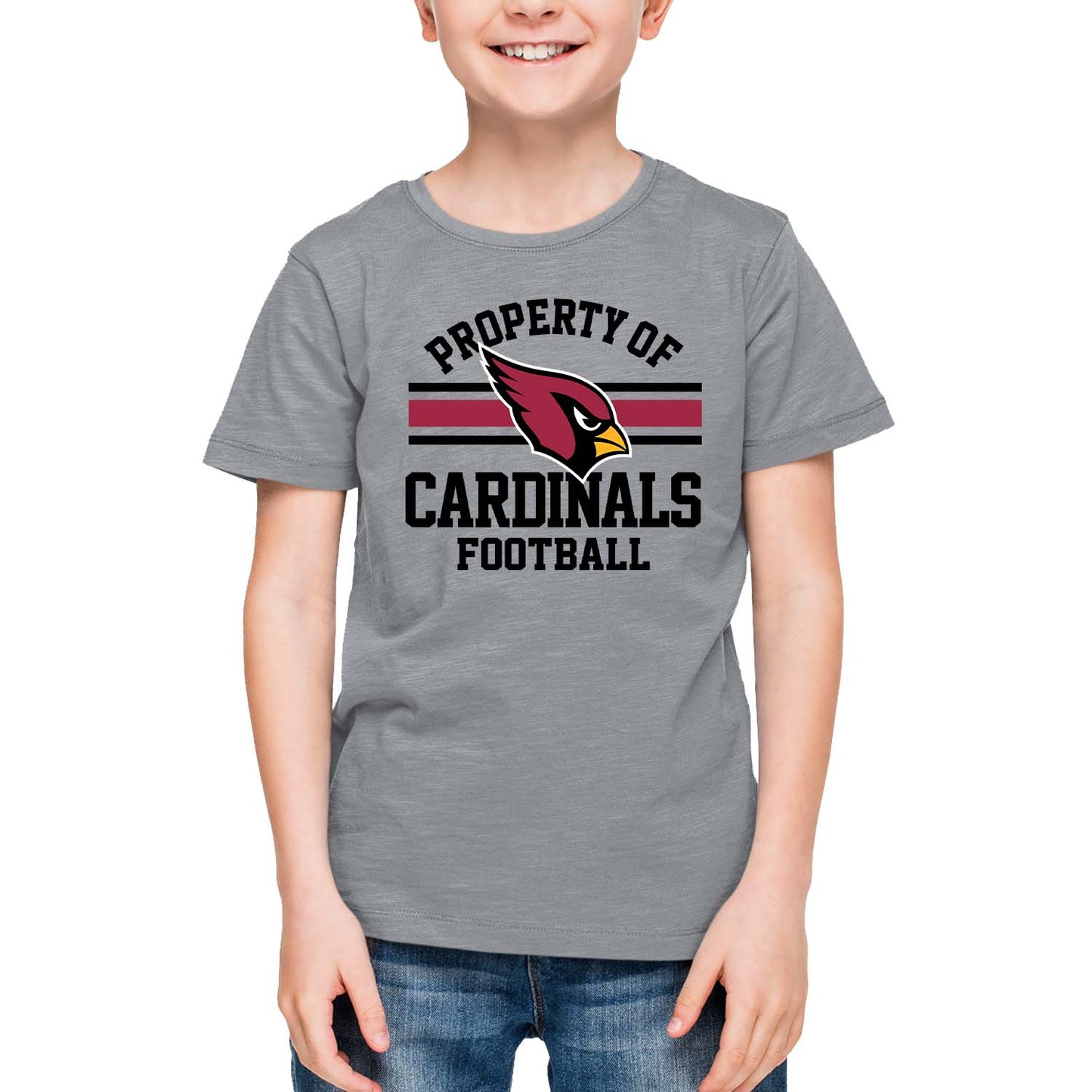 Arizona Cardinals NFL Youth Property Of Short Sleeve Lightweight T Shirt - Sport Gray