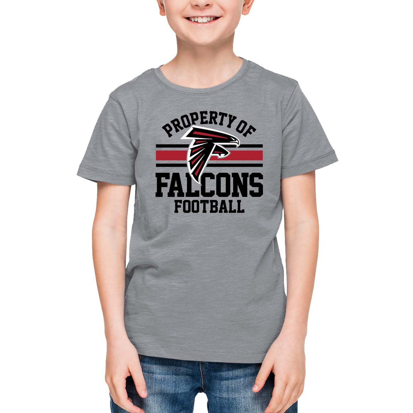 Atlanta Falcons NFL Youth Property Of Short Sleeve Lightweight T Shirt - Sport Gray