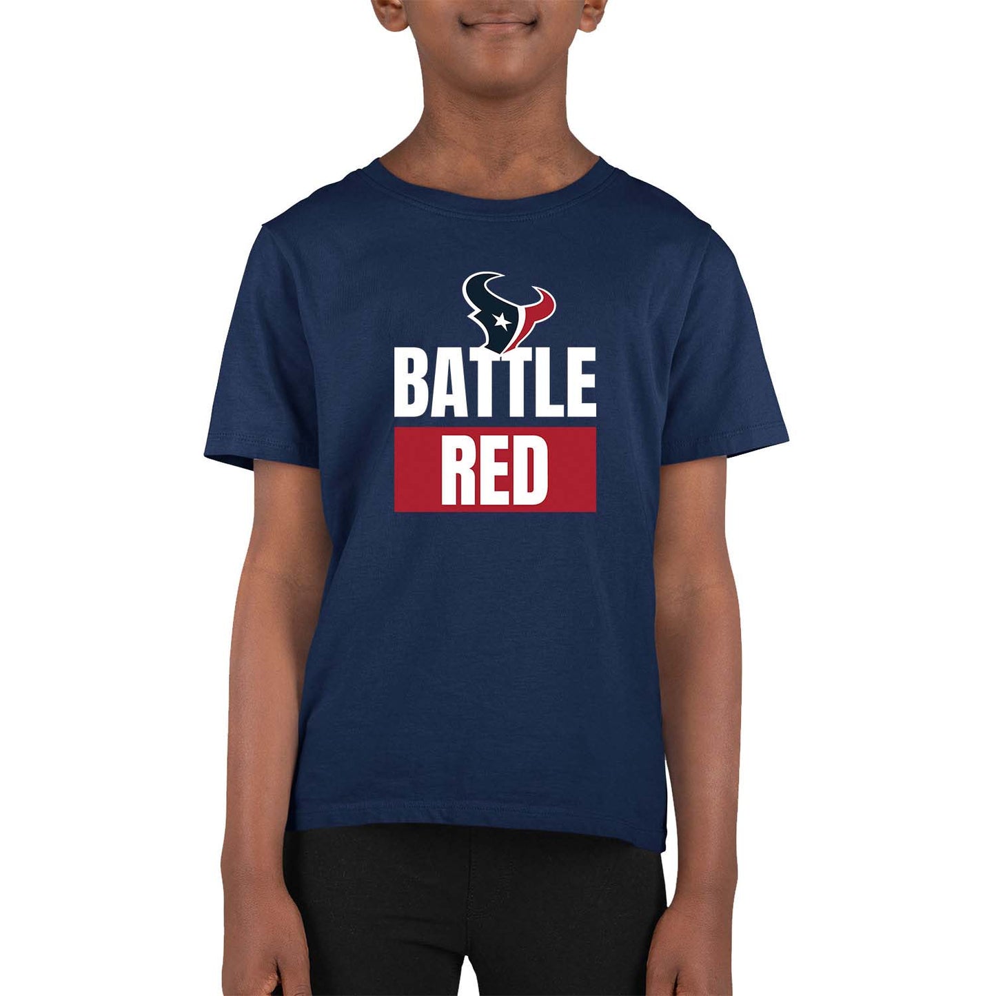 Houston Texans NFL Youth Team Slogan Short Sleeve Lightweight T Shirt - Navy