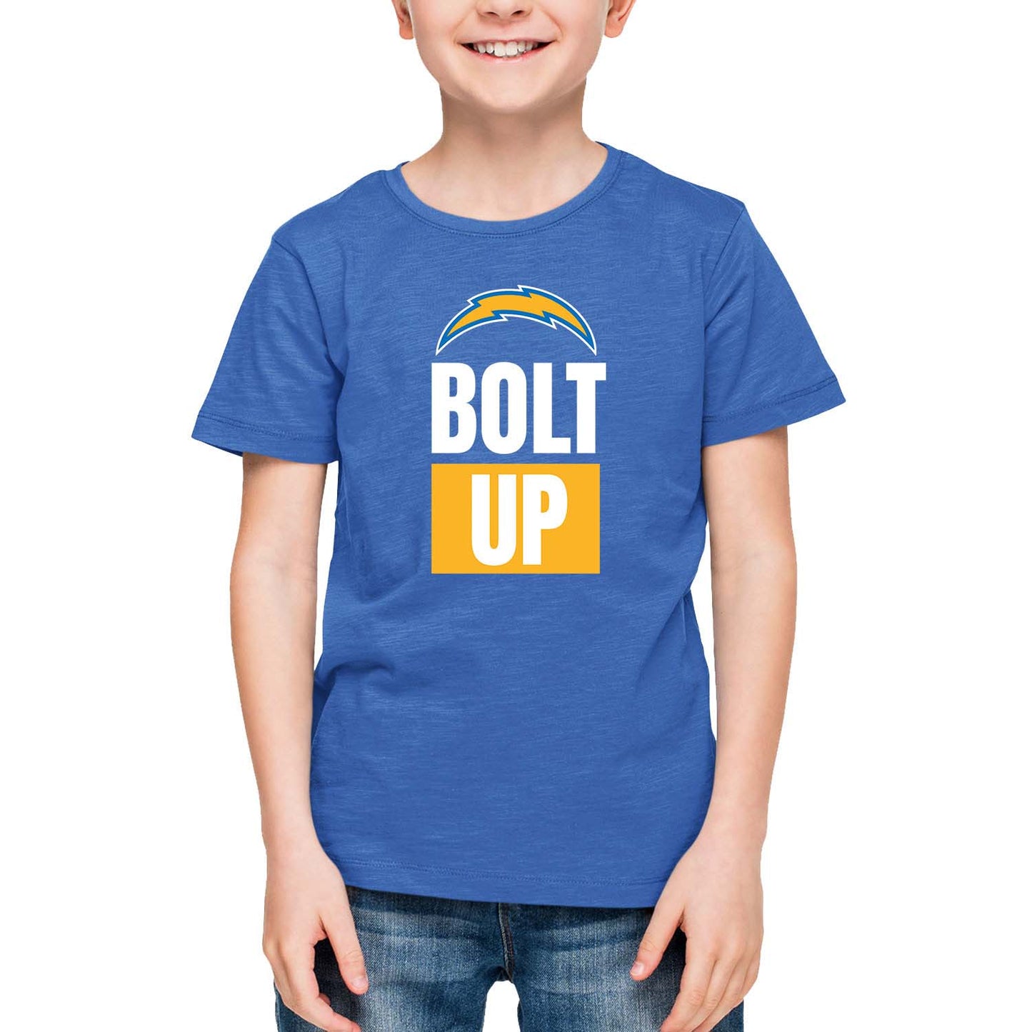 Los Angeles Chargers NFL Youth Team Slogan Short Sleeve Lightweight T Shirt - Royal