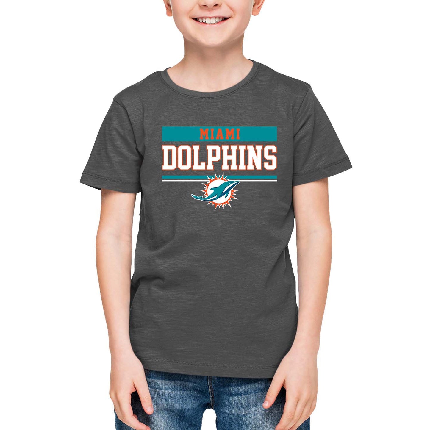 Miami Dolphins NFL Youth Short Sleeve Charcoal T Shirt - Charcoal