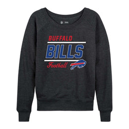 Buffalo Bills NFL Womens Crew Neck Light Weight - Charcoal