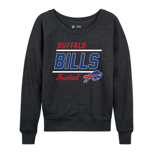 Buffalo Bills NFL Womens Crew Neck Light Weight - Charcoal