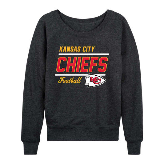 Kansas City Chiefs NFL Womens Crew Neck Light Weight - Charcoal