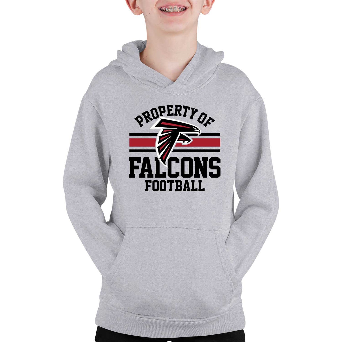Atlanta Falcons NFL Youth Property Of Hooded Sweatshirt - Sport Gray
