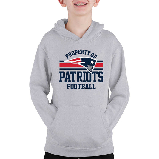 New England Patriots NFL Youth Property Of Hooded Sweatshirt - Sport Gray