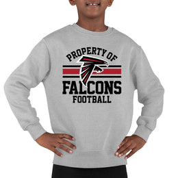 Atlanta Falcons NFL Youth Property Of Crew Sweatshirt - Sport Gray