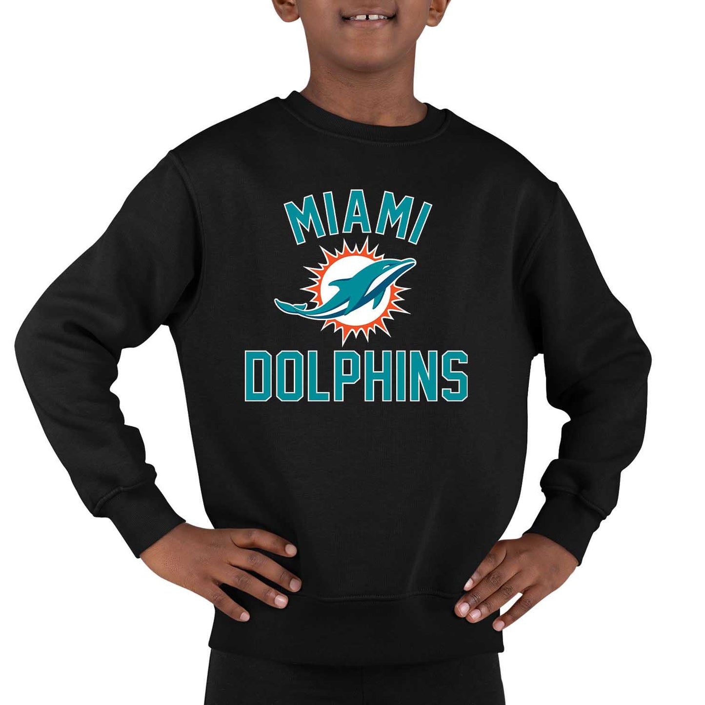 Miami Dolphins NFL Youth Gameday Crewneck Sweatshirt - Black