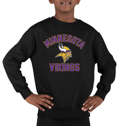 Minnesota Vikings NFL Youth Gameday Crewneck Sweatshirt - Black