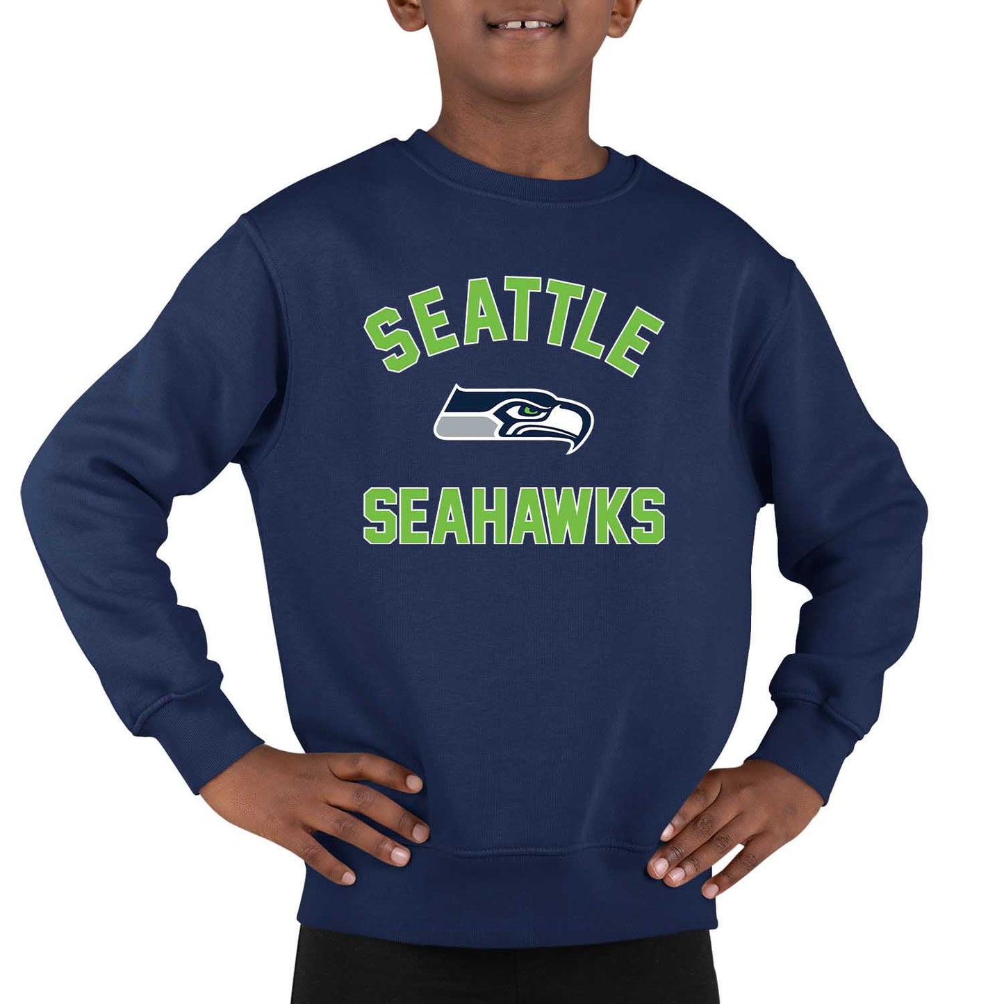 Seattle Seahawks NFL Youth Gameday Crewneck Sweatshirt - Navy