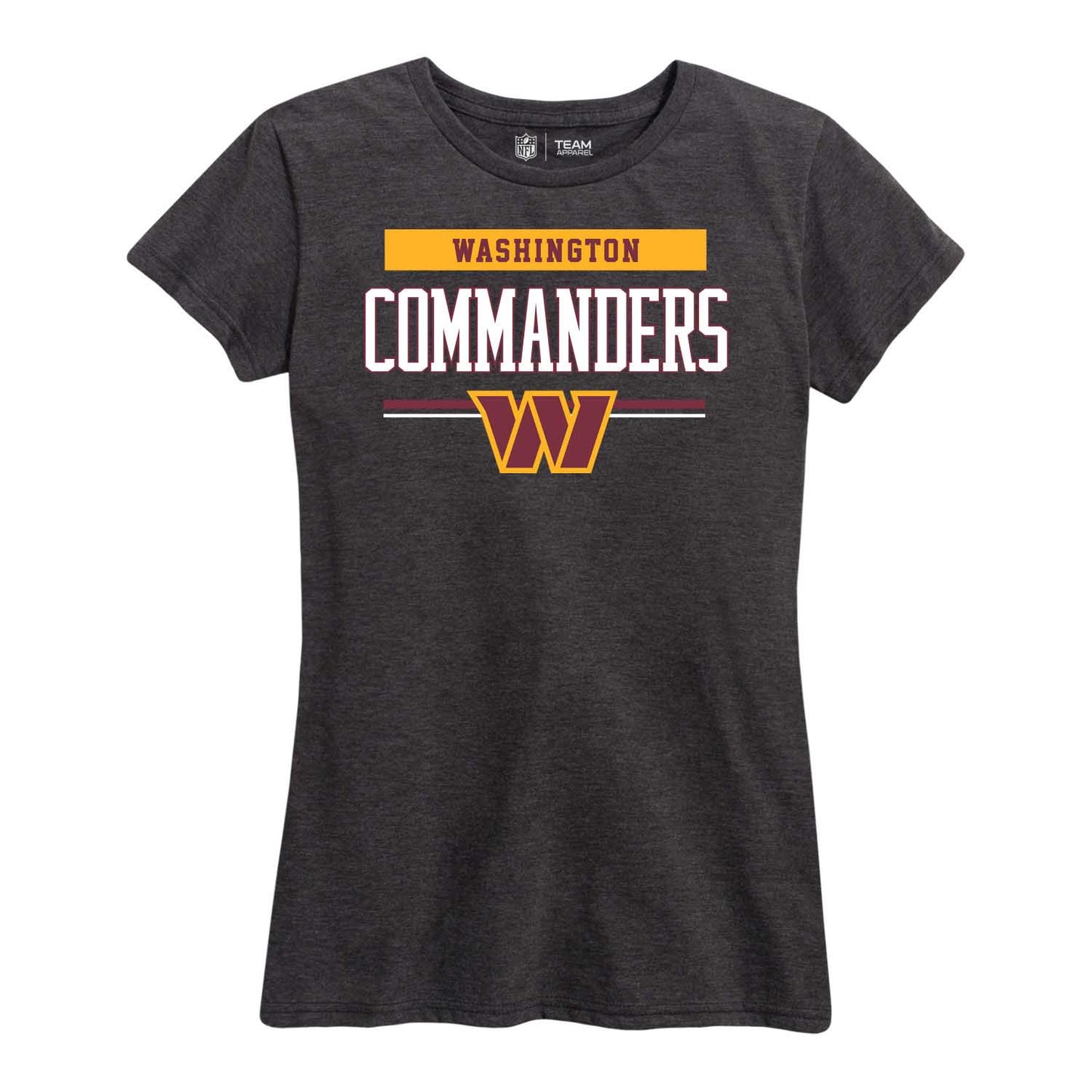 Washington Commanders NFL Women's Team Block Plus Sized Relaxed Fit T-Shirt - Charcoal