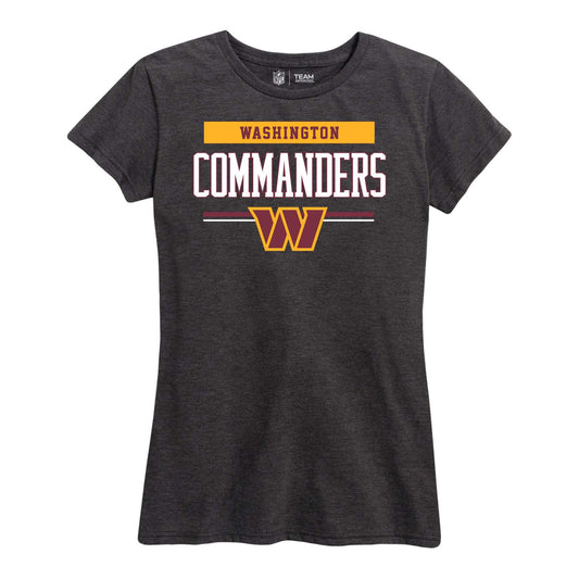 Washington Commanders NFL Women's Team Block Plus Sized Relaxed Fit T-Shirt - Charcoal