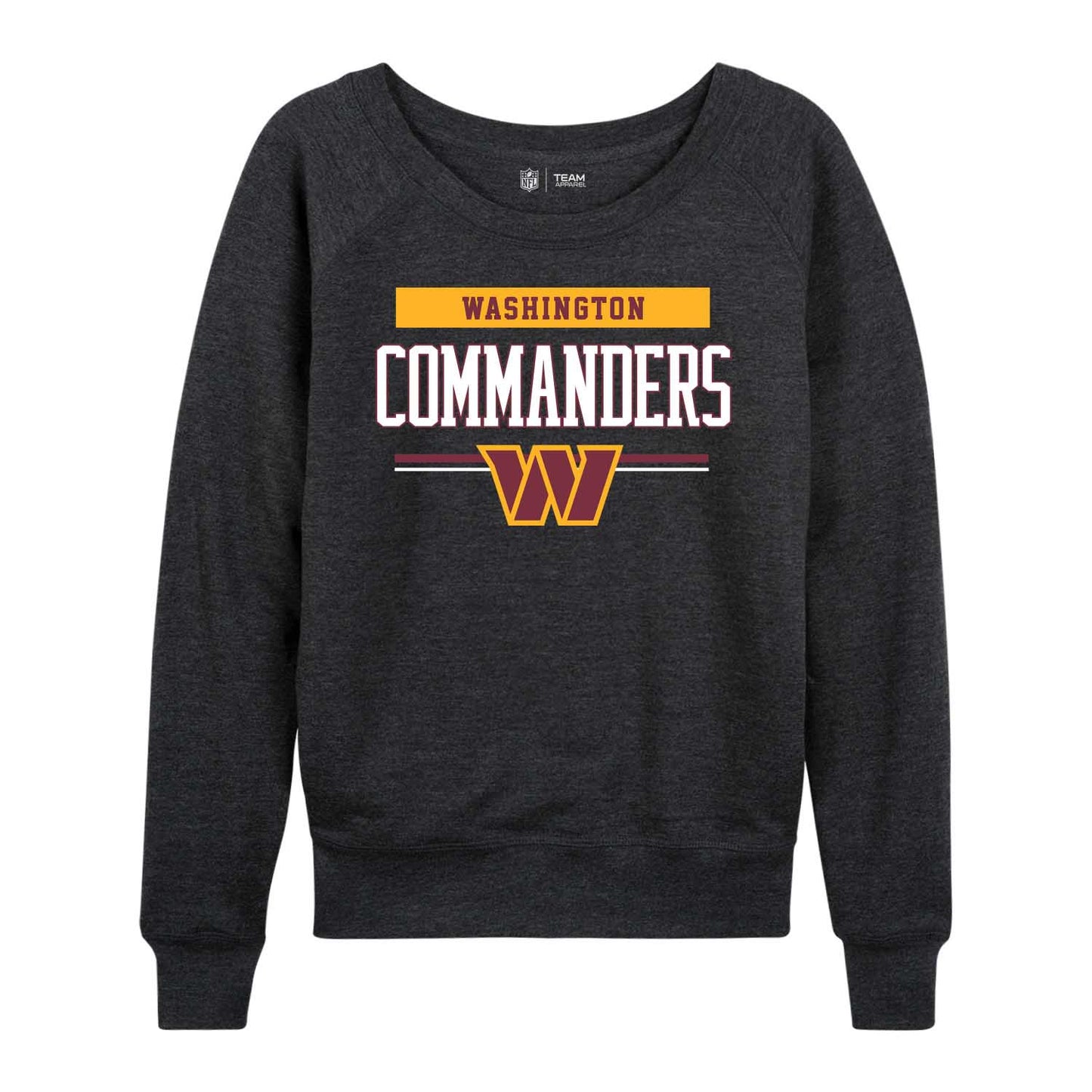 Washington Commanders NFL Women's Plus Size Team Block Charcoal Crewneck - Charcoal