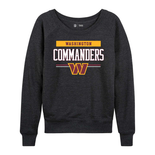 Washington Commanders NFL Women's Plus Size Team Block Charcoal Crewneck - Charcoal