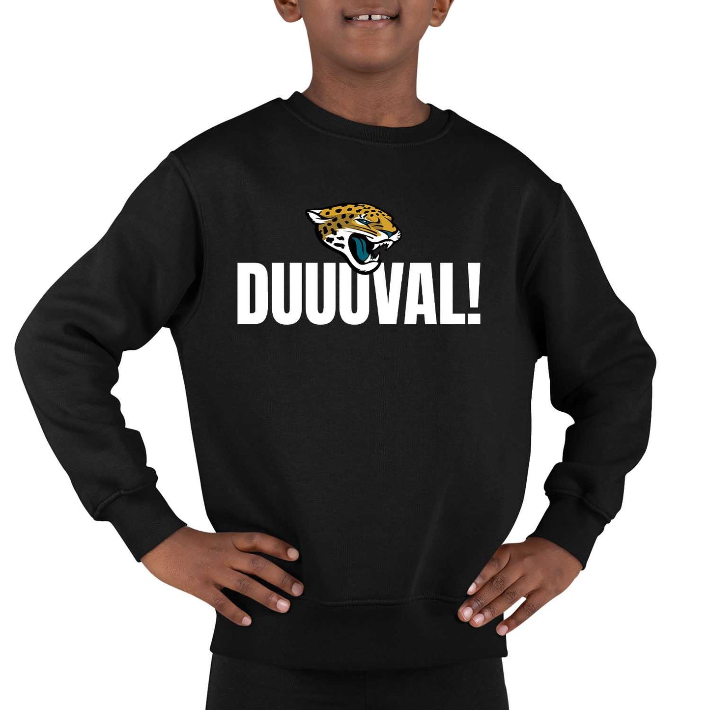 Jacksonville Jaguars NFL Youth Team Slogan crewneck Sweatshirt - Black