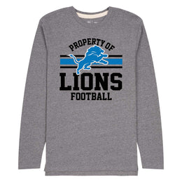 Detroit Lions NFL Adult Property Of Long SleeveT Shirt - Sport Gray