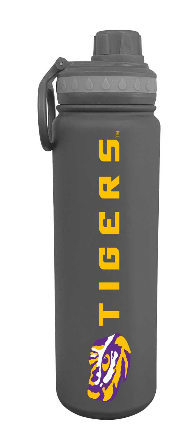 LSU Tigers NCAA Stainless Steel Water Bottle - Sport Gray