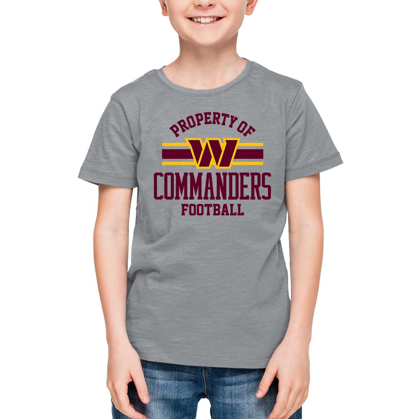 Washington Commanders NFL Youth Property Of Short Sleeve Lightweight T Shirt - Sport Gray