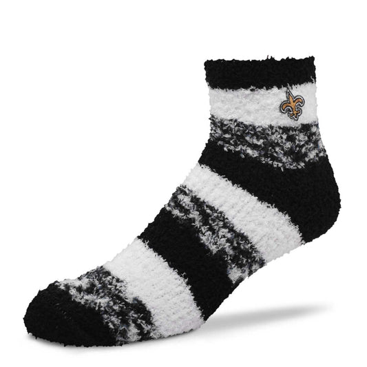 New Orleans Saints NFL Cozy Soft Slipper Socks - Black