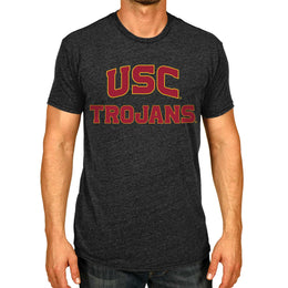 USC Trojans Campus Colors NCAA Adult Cotton Blend Charcoal Tagless T-Shirt - Charcoal