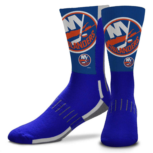 New York Islanders Adult NHL Zoom Curve Team Crew Socks - Royal